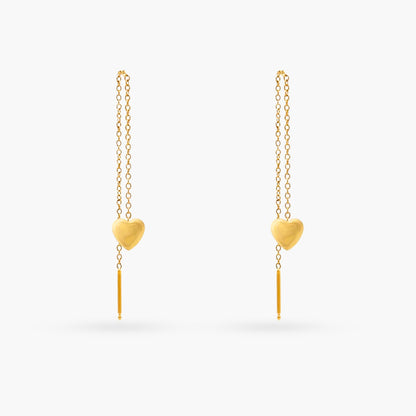 Heart on a String Gold Earrings