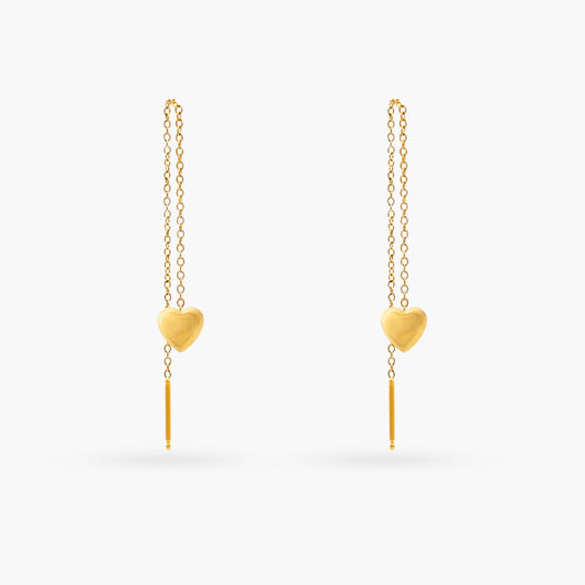 Heart on a String Gold Earrings