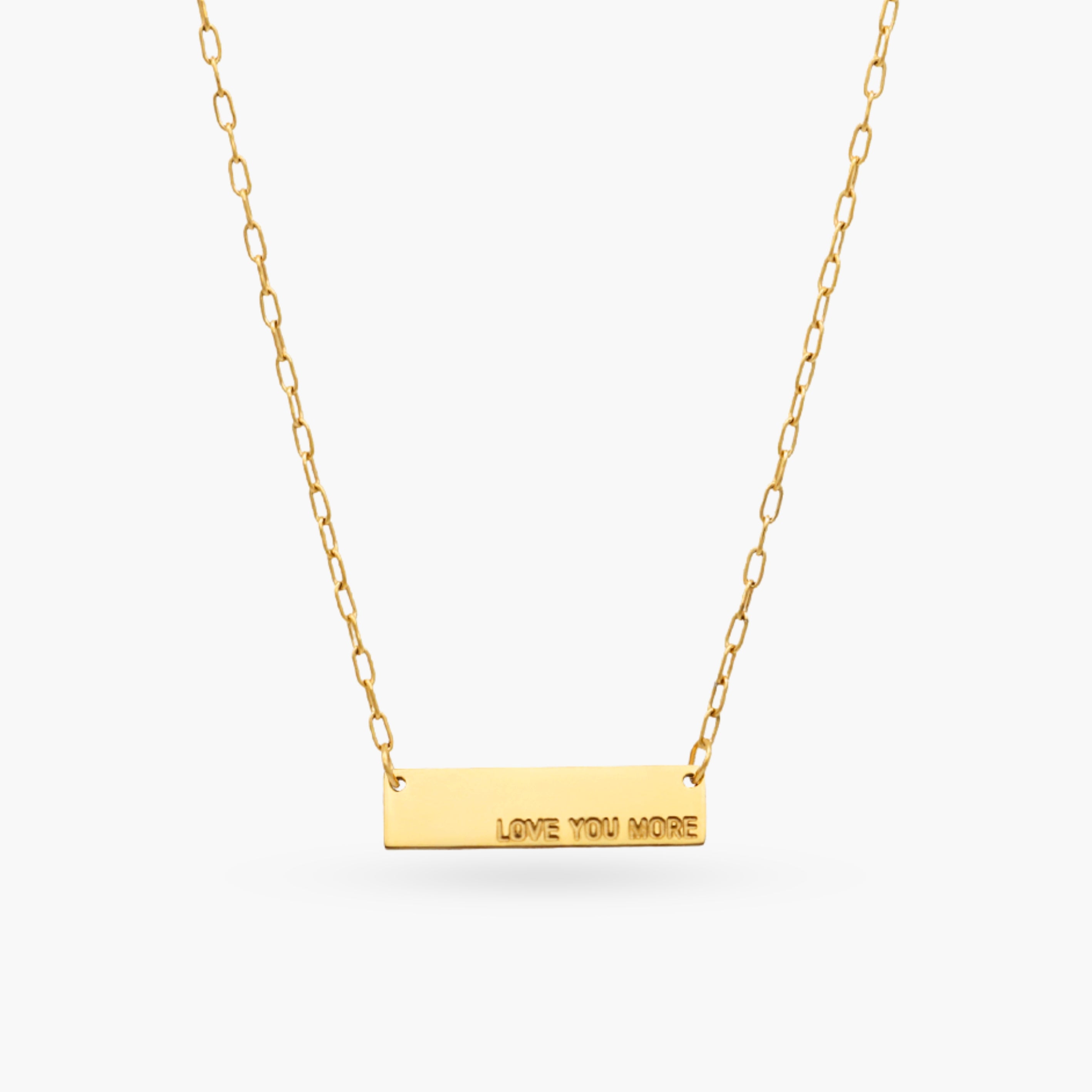 Love You More Plaque Necklace