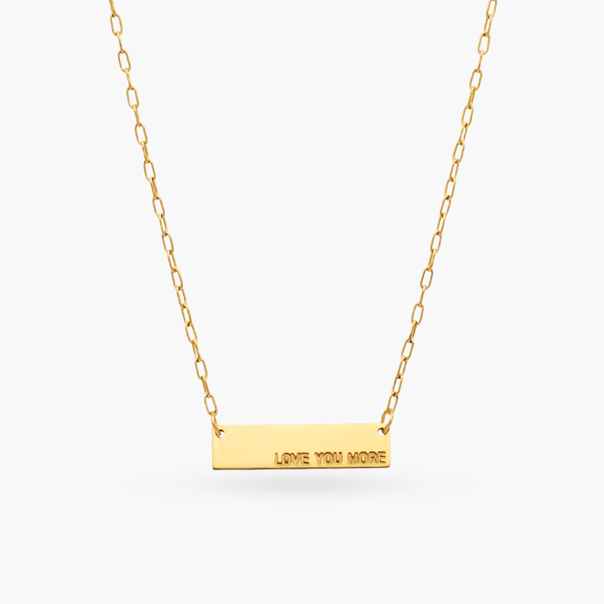 Love You More Plaque Necklace