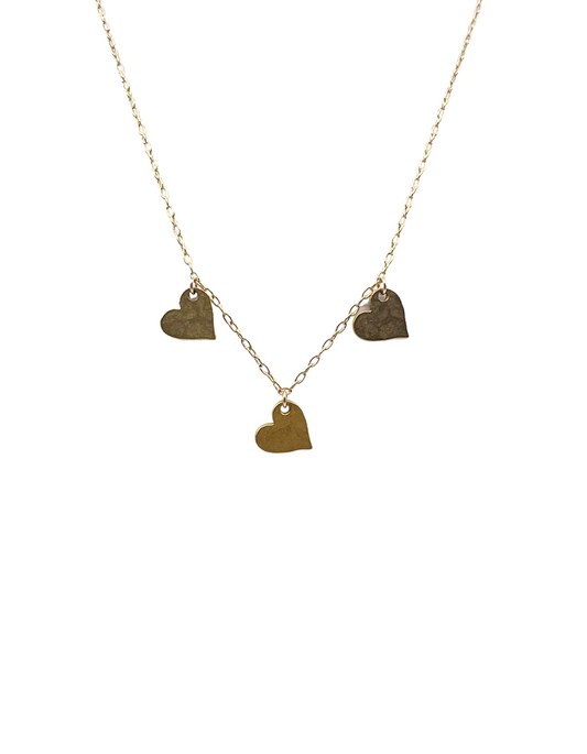 The Triple Hammered Heart Necklace