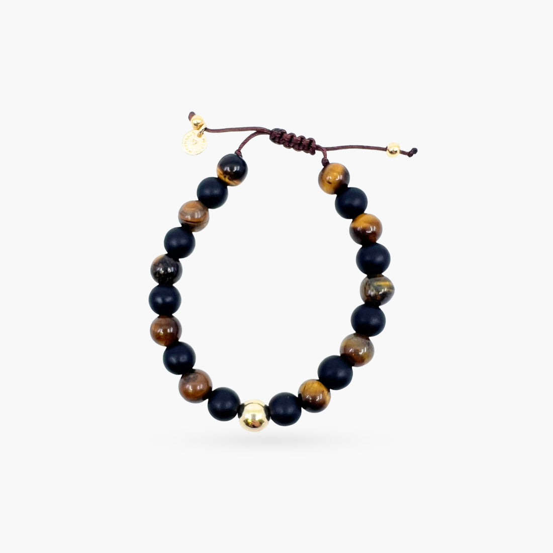 Black Onyx & Tiger Eye Cord Bracelet