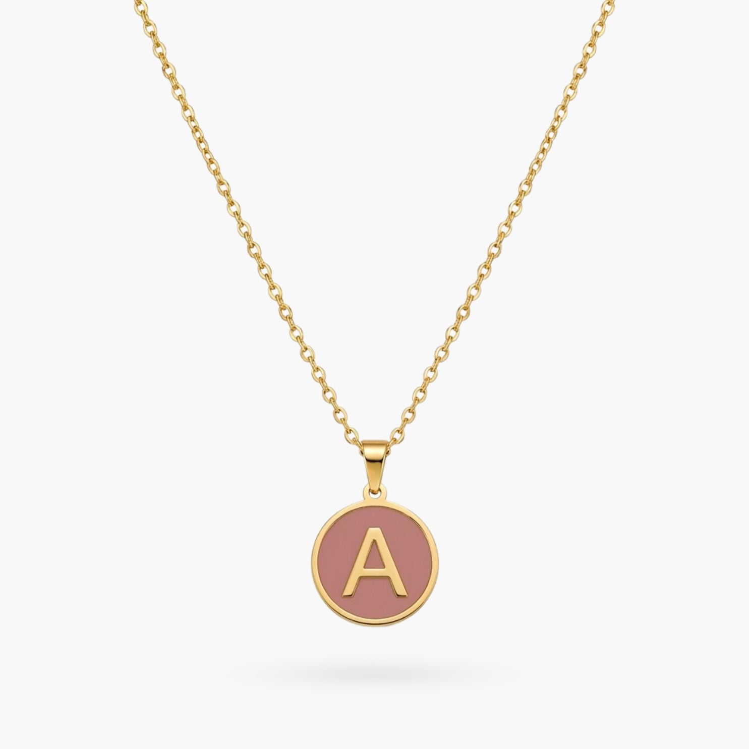 Alphabet Letter Necklace - Round Mother of Pearl