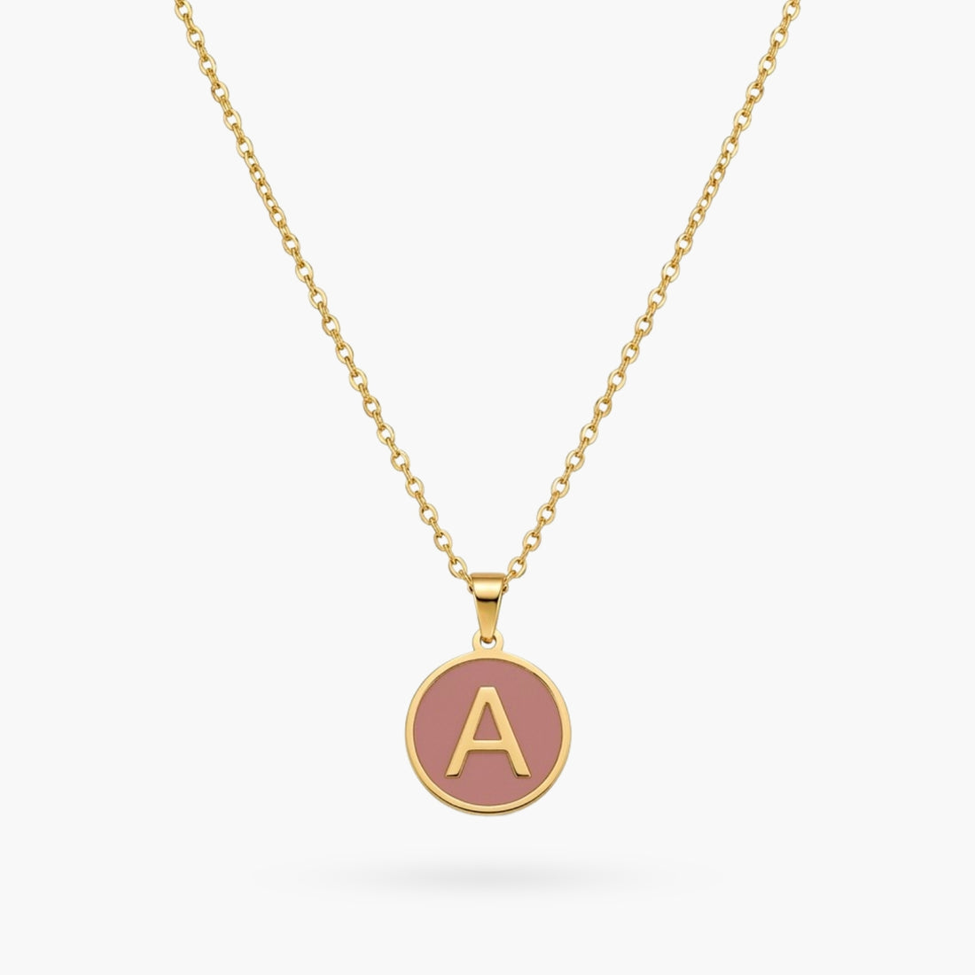 Alphabet Letter Necklace - Round Mother of Pearl