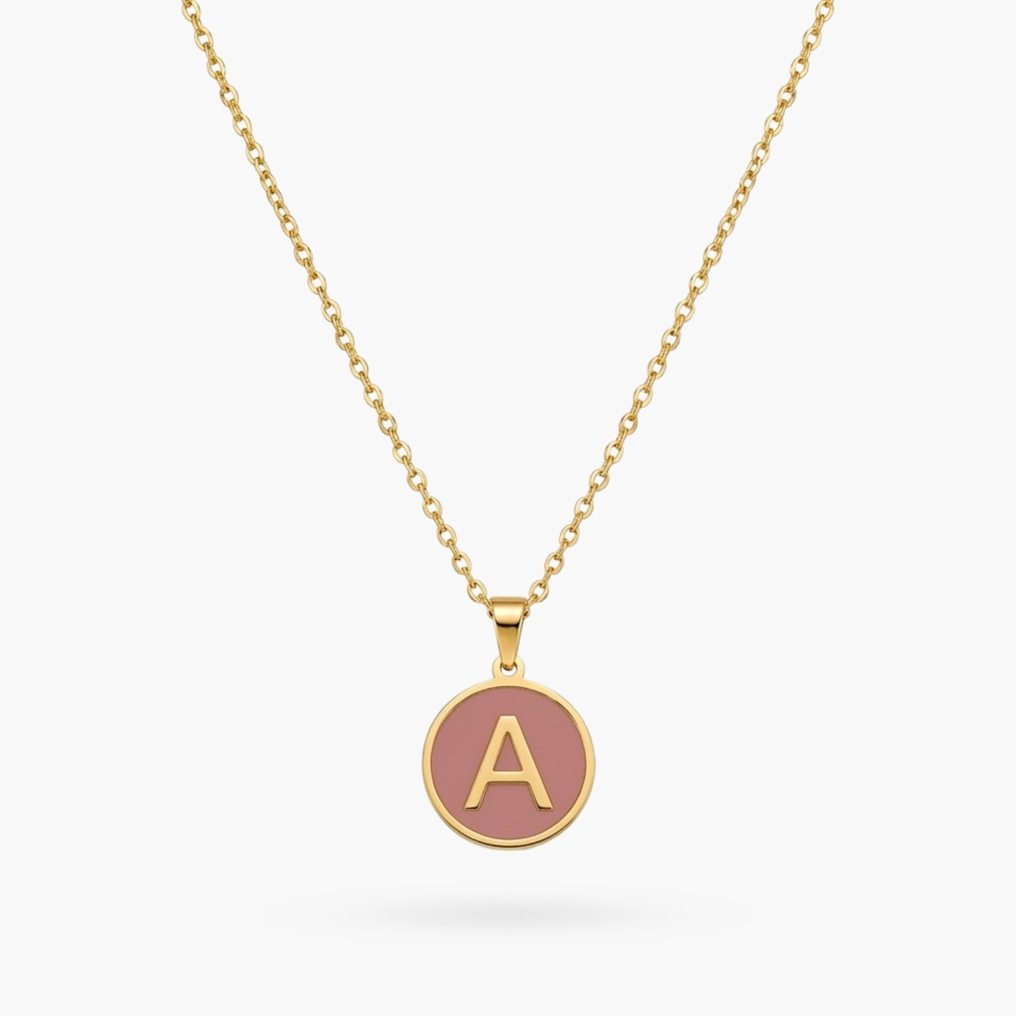 Alphabet Letter Necklace - Round Mother of Pearl