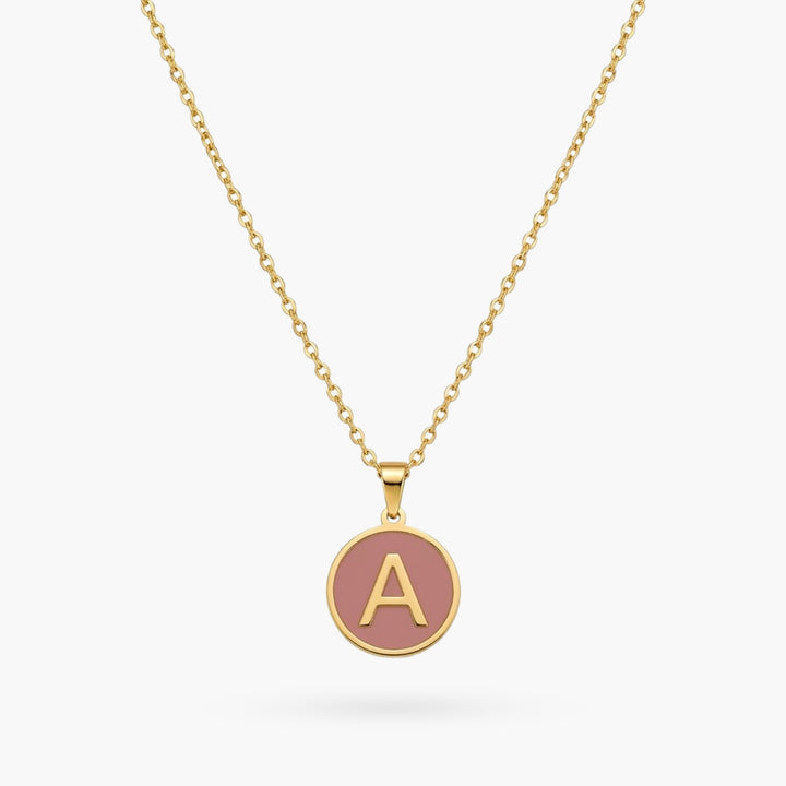 Alphabet Letter Necklace - Round Mother of Pearl