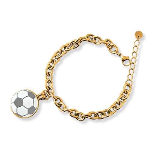 The Soccer Silver & Gold Coin Bracelet