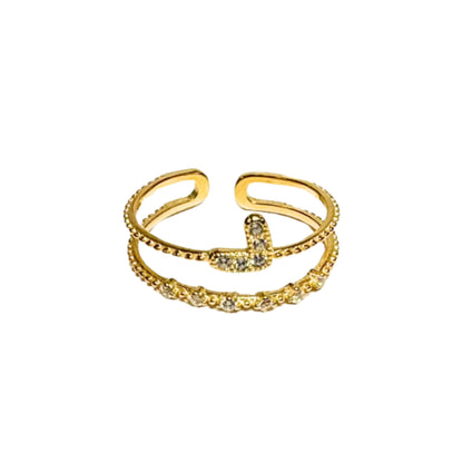 The Heart Bling Stacked Ring