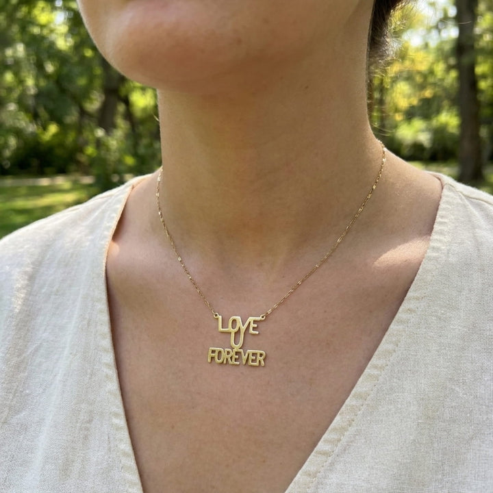 Love You Forever Sunrise Necklace in 10K & 14K Gold