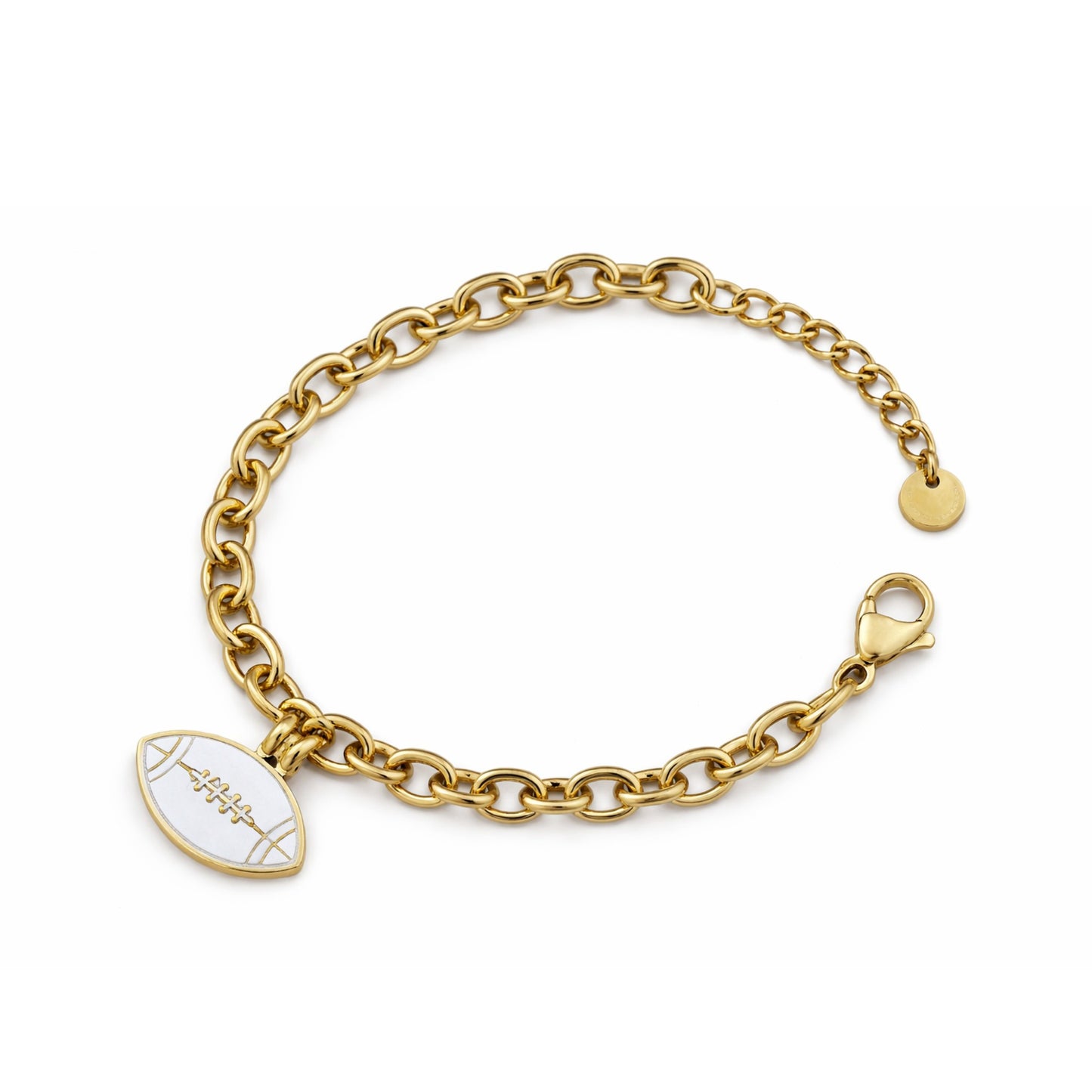 The Football Silver & Gold Charm Bracelet
