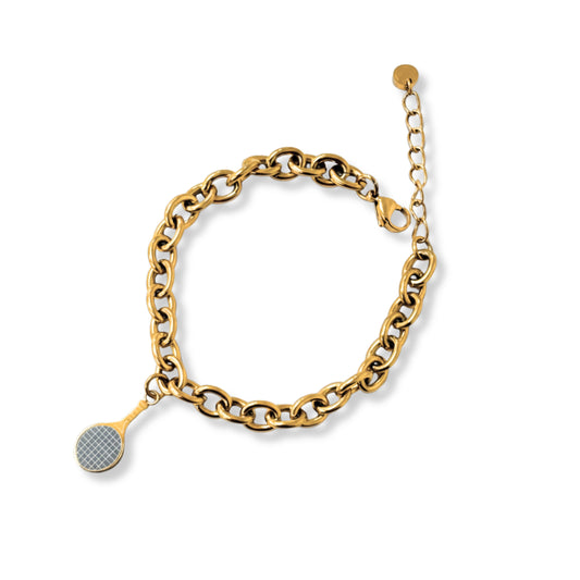 The Tennis Racquet Silver & Gold Charm Bracelet