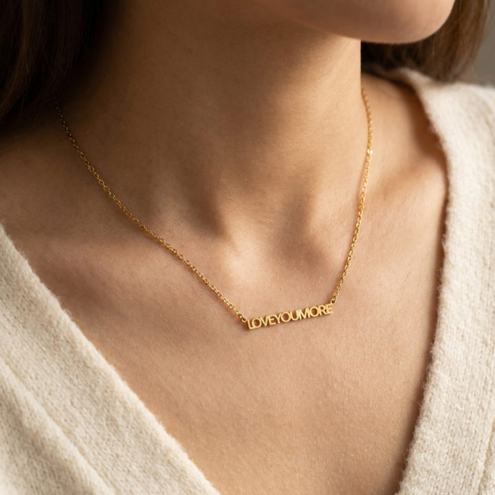 Mini Love You More Bar Necklace