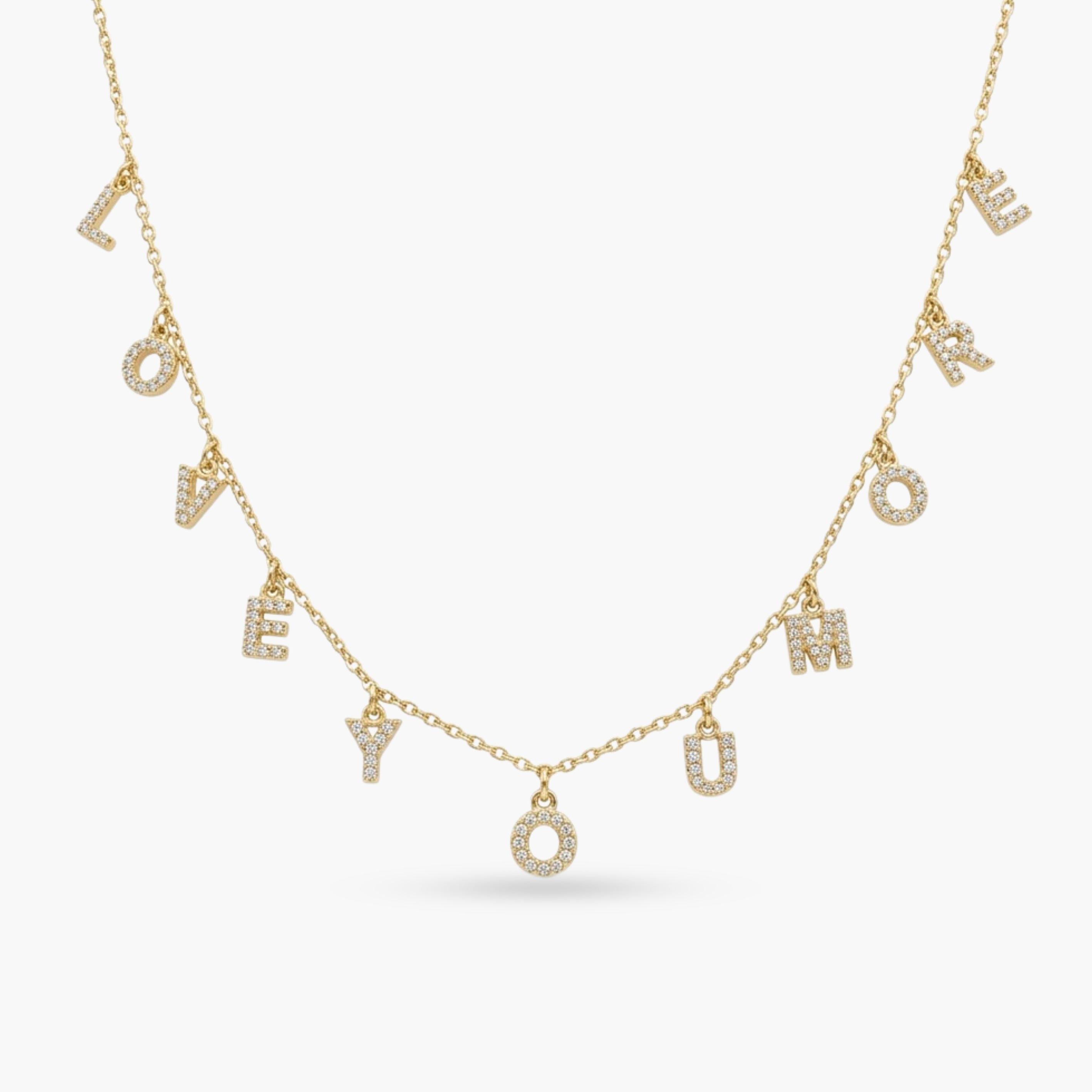 Love You More Spaced Necklace Bling