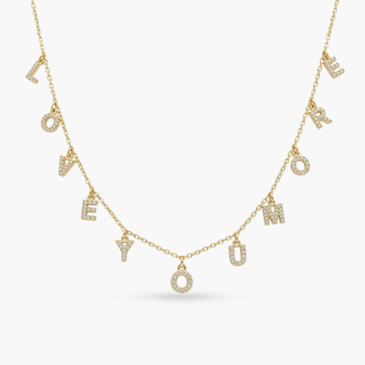 Love You More Spaced Necklace Bling