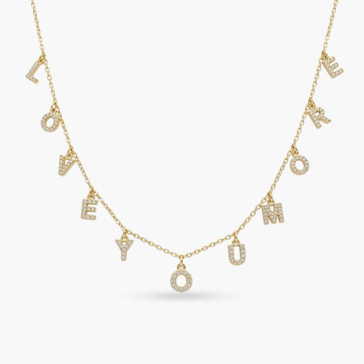 Love You More Spaced Necklace Bling