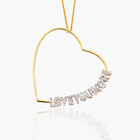 Lucy Love Necklace in White Diamonds and Gold