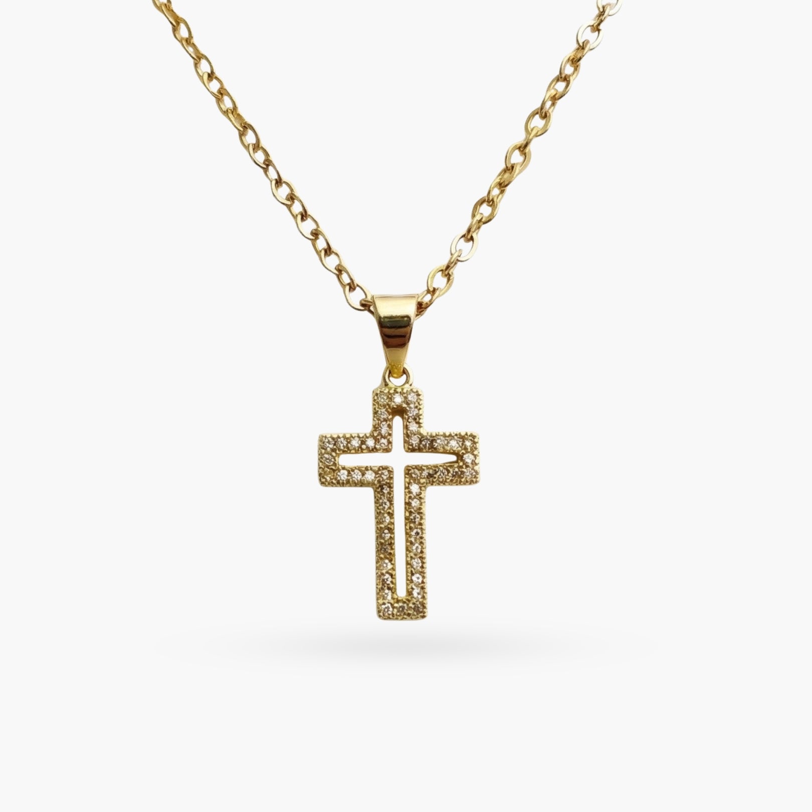 Crystal Silhouette Cross Necklace