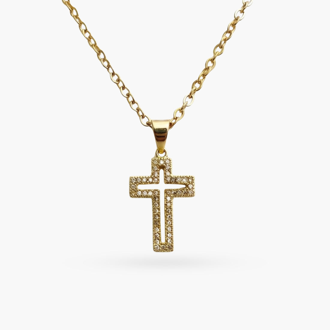 Crystal Silhouette Cross Necklace