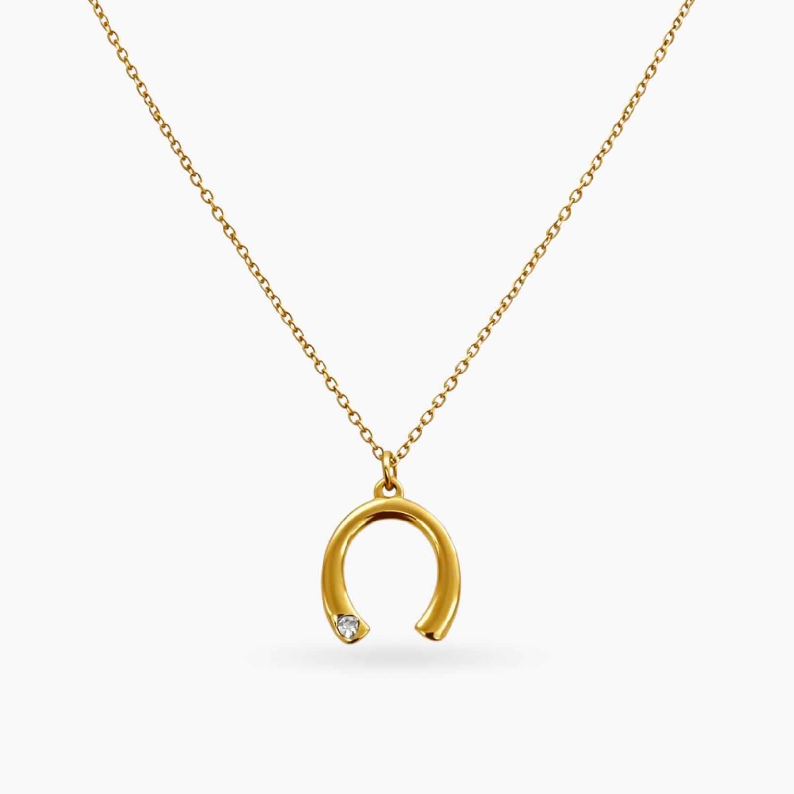 The Horseshoe Rhinestone Gold necklace