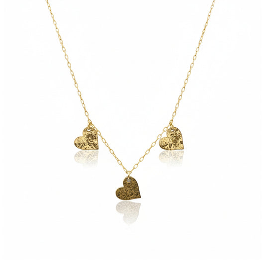 The Triple Hammered Heart Necklace