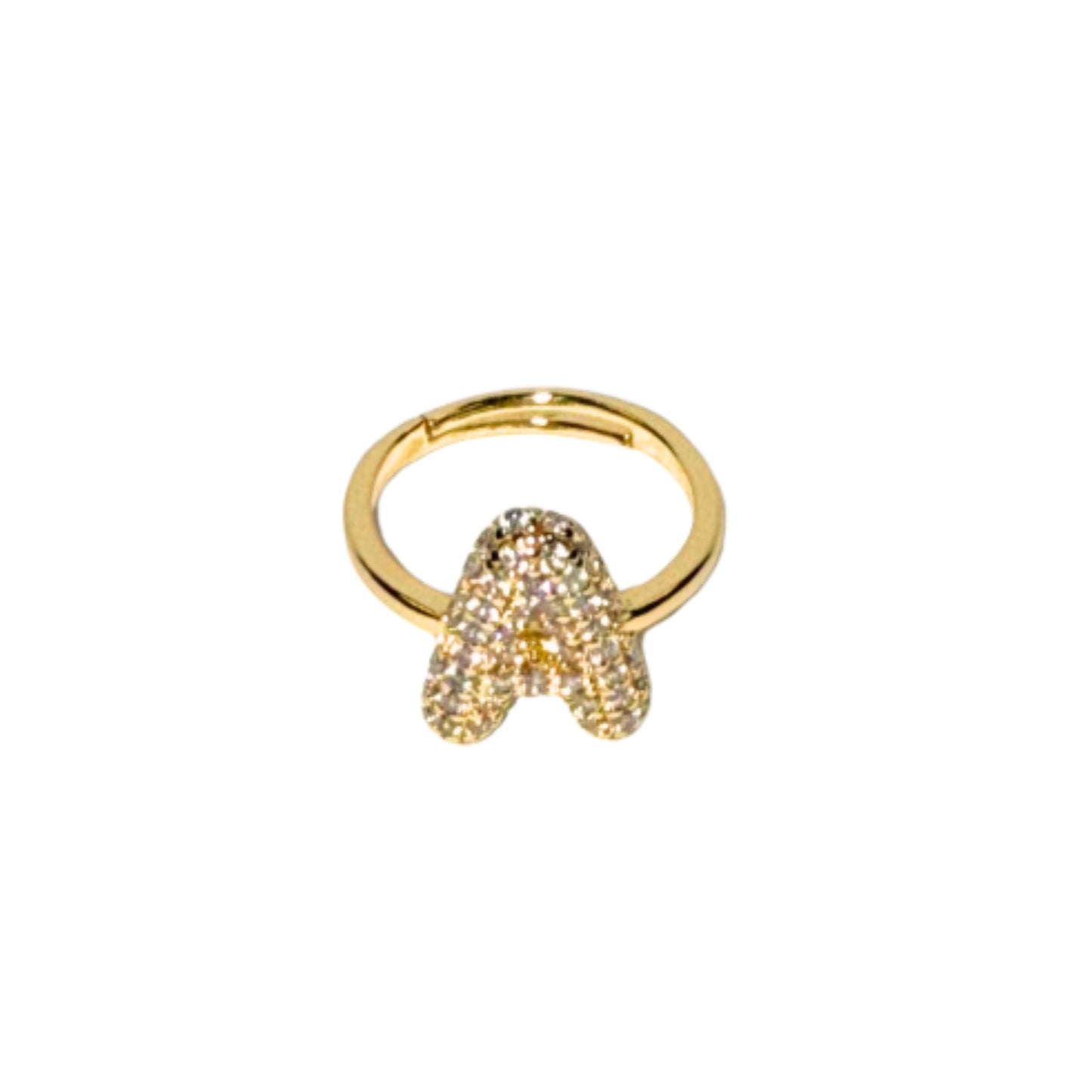 The Bubble Letter Bling Gold Ring