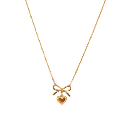 The Bow to my Heart of Gold  Necklace
