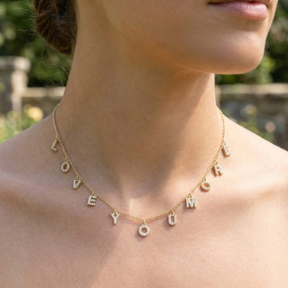 Love You More Spaced Necklace Bling