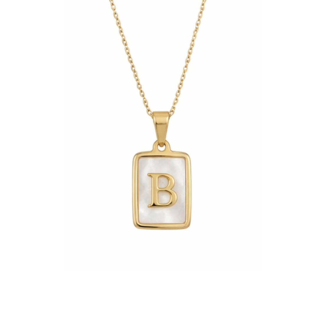 Alphabet Letter Necklace - Gold Mother of Pearl