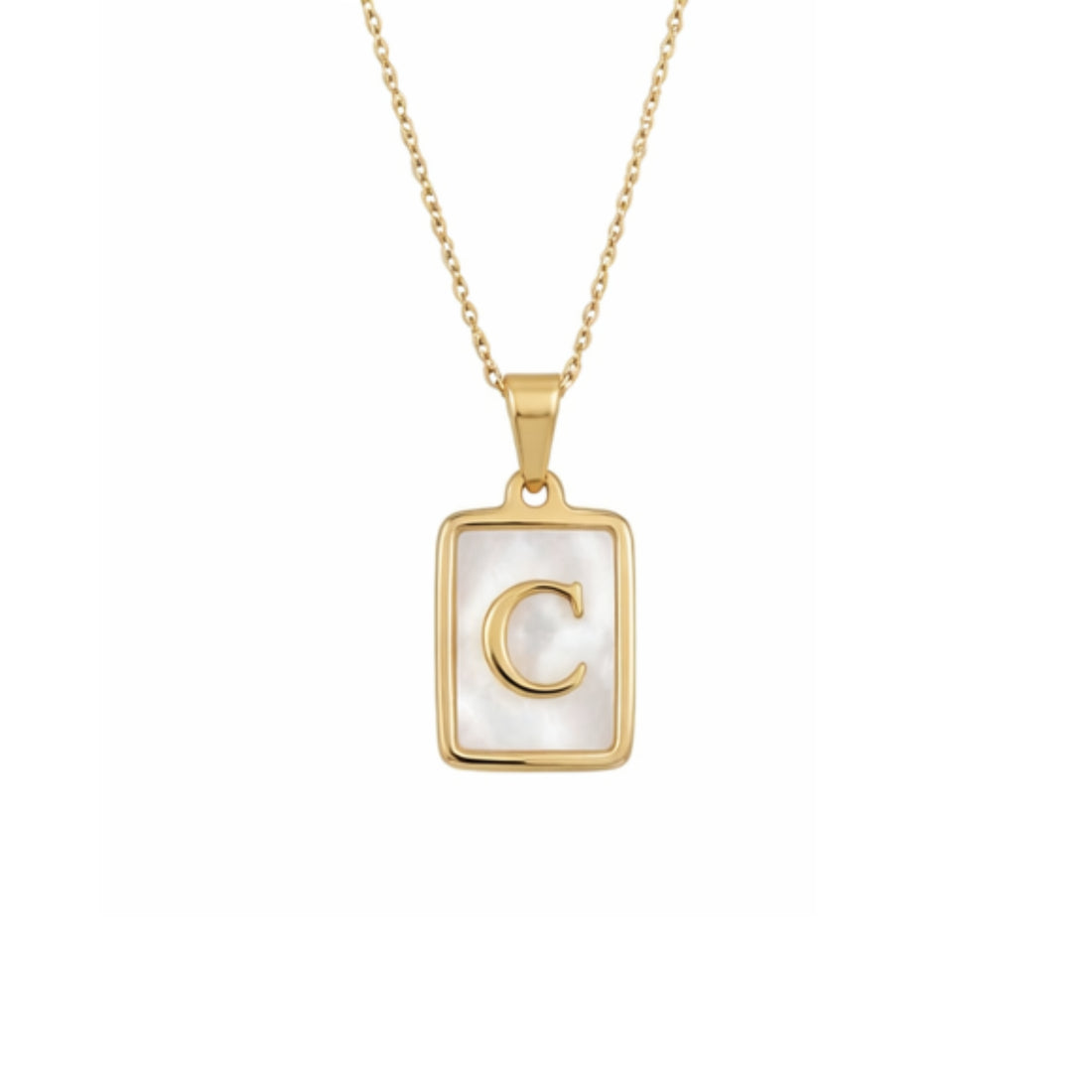 Alphabet Letter Necklace - Gold Mother of Pearl