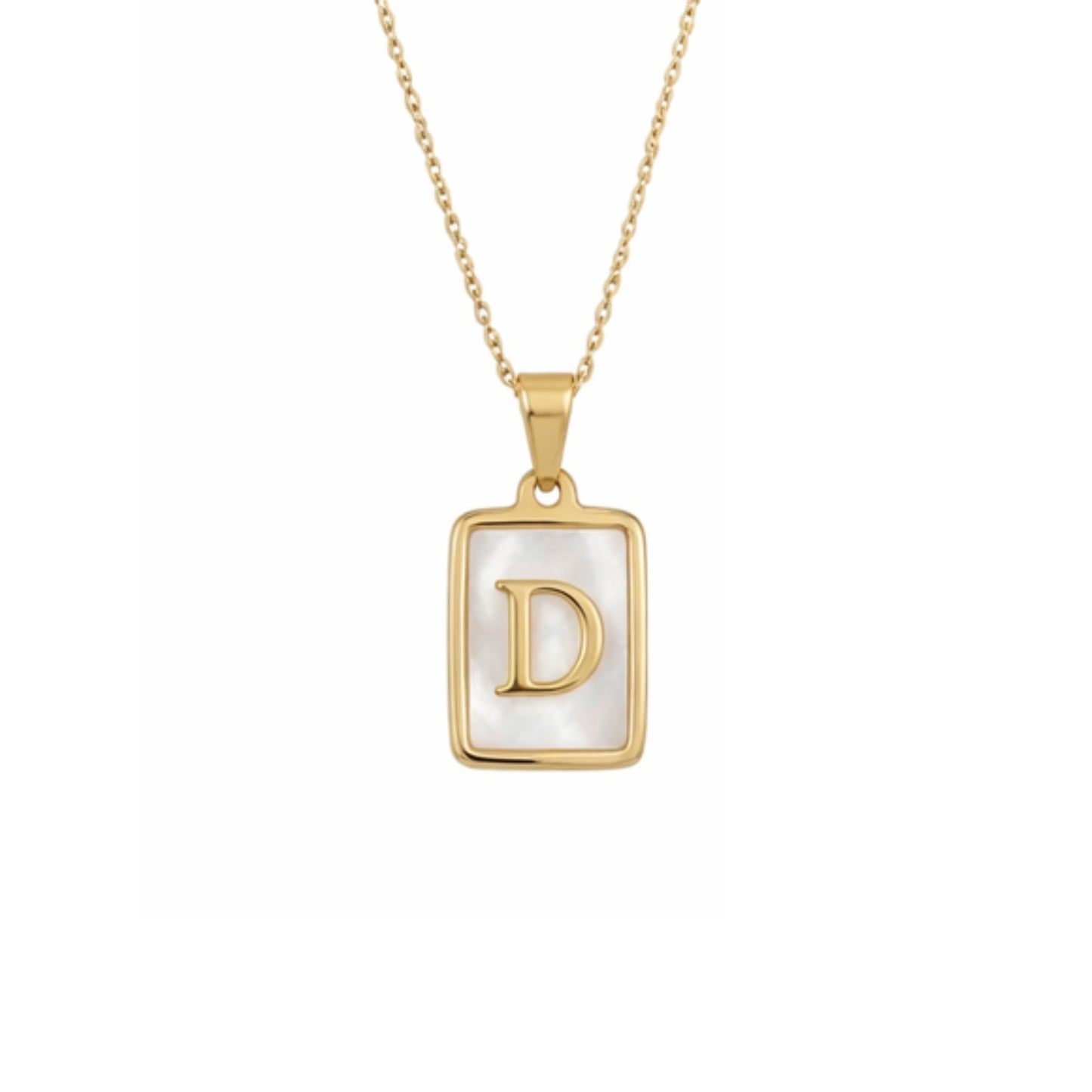 Alphabet Letter Necklace - Gold Mother of Pearl