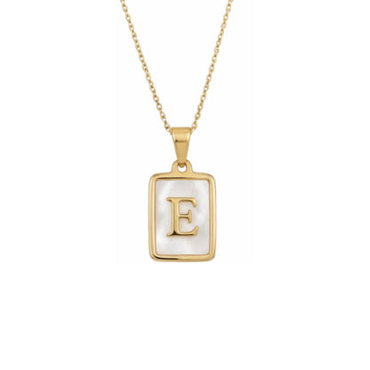 Alphabet Letter Necklace - Gold Mother of Pearl