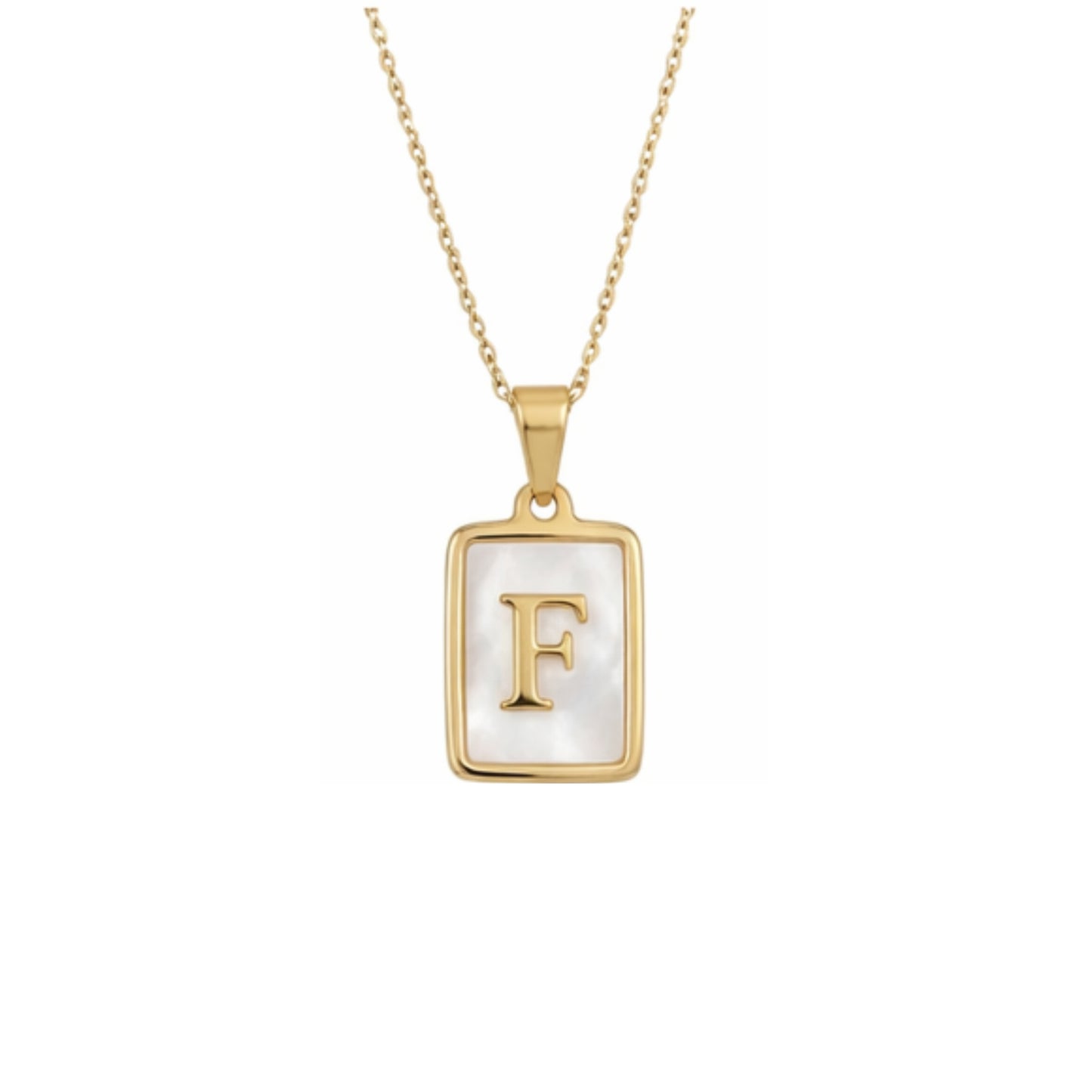 Alphabet Letter Necklace - Gold Mother of Pearl