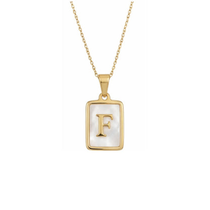 Alphabet Letter Necklace - Gold Mother of Pearl