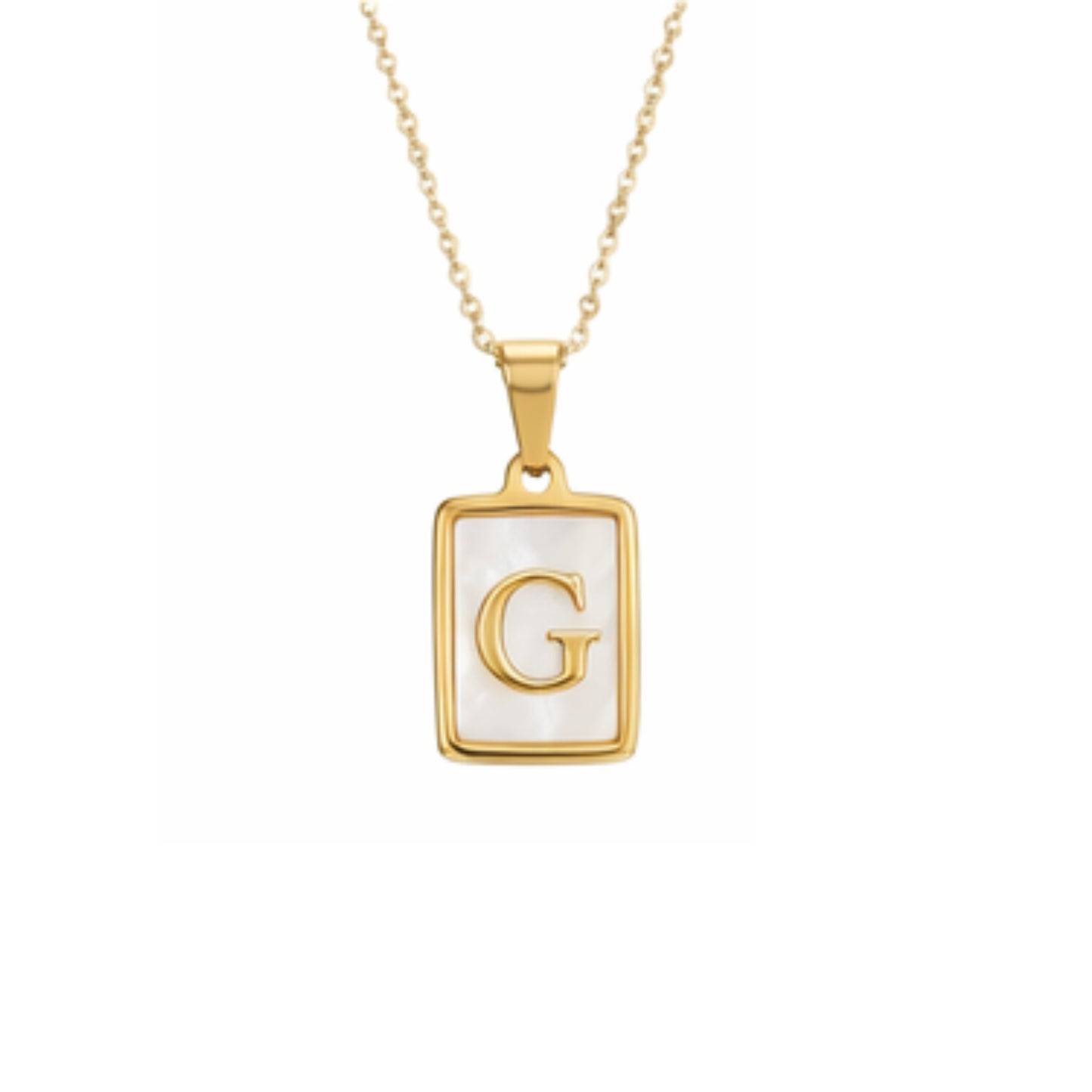 Alphabet Letter Necklace - Gold Mother of Pearl