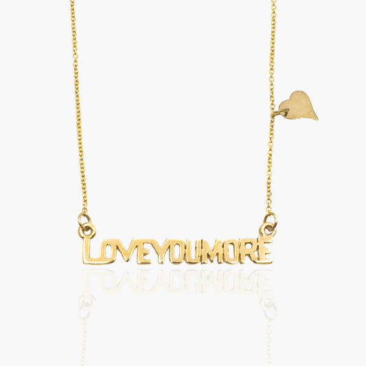 Love You More Bar Necklace in 10K & 14K Gold