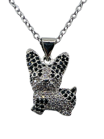 The Pave Pooch Silver Necklace