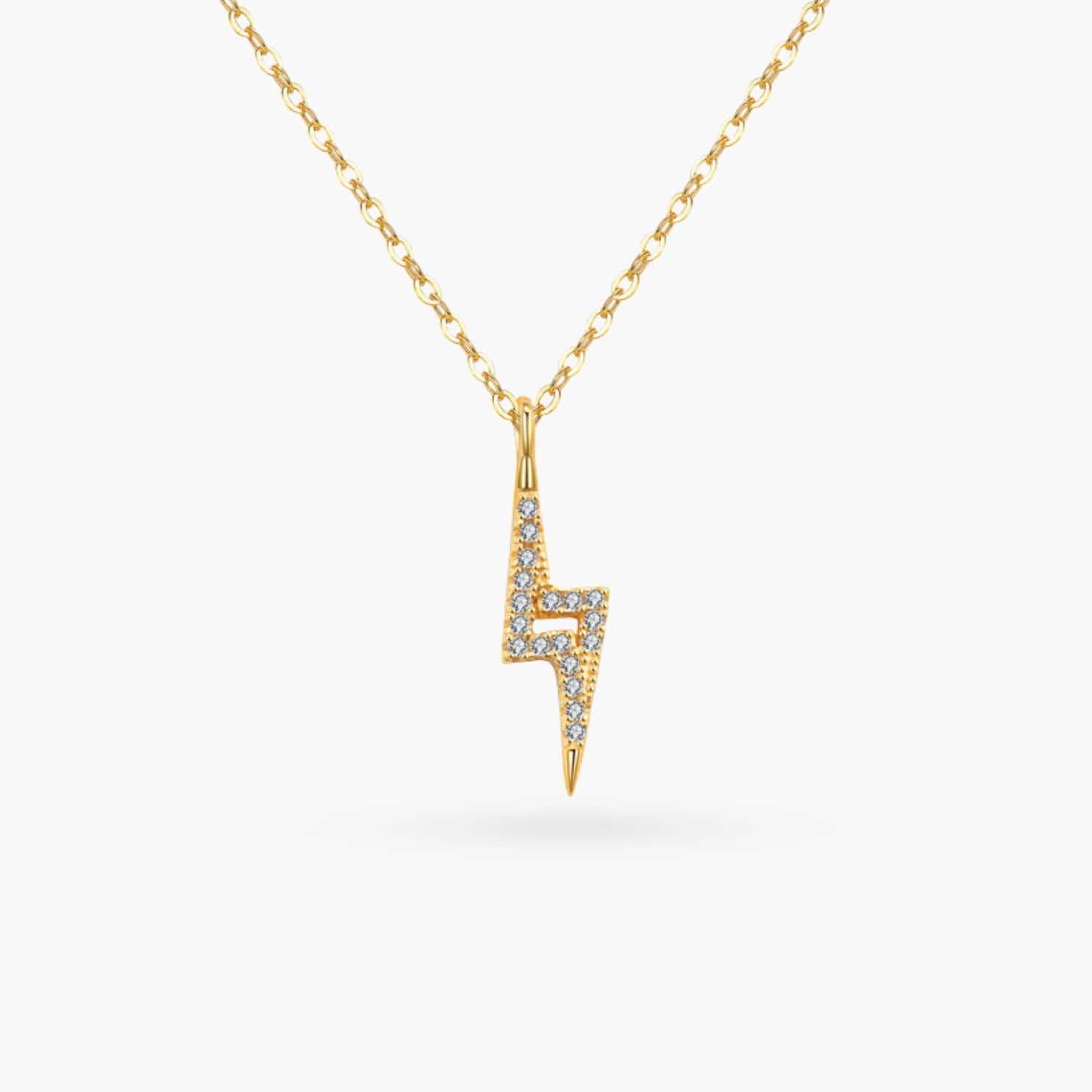 Sparkle Lightening Bolt Gold Necklace