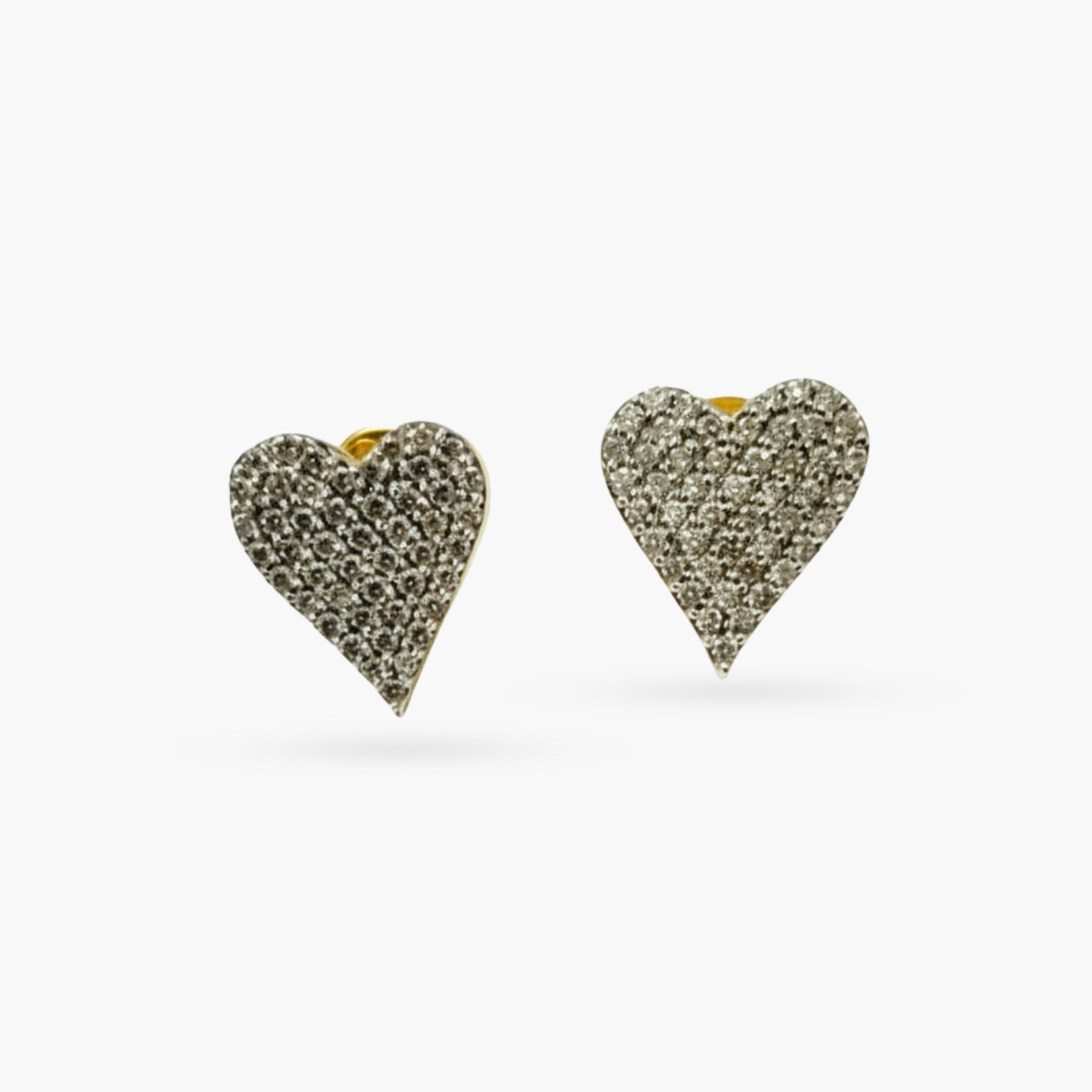 The Lovely Heart Earrings in White Diamond & 14K Gold