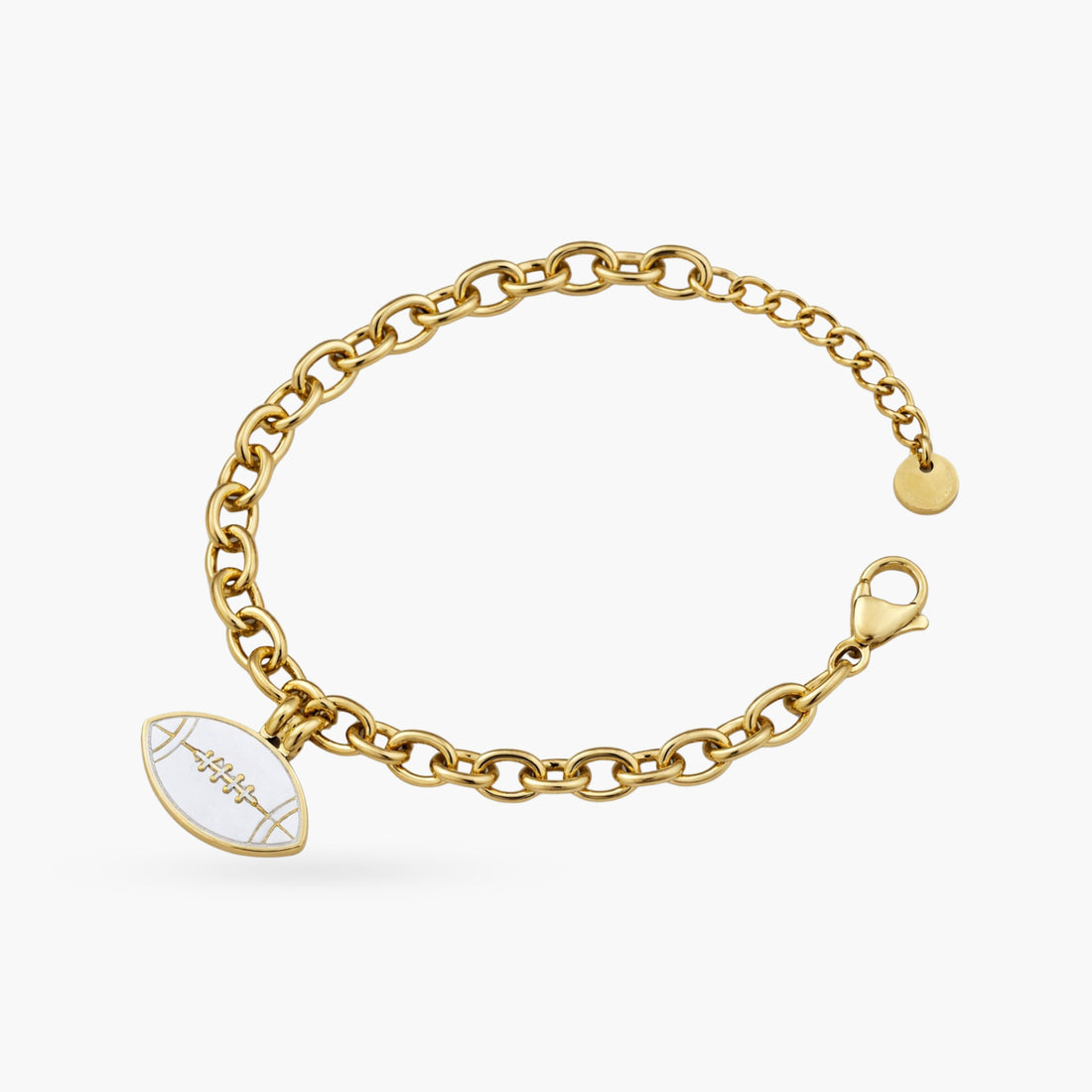 The Football Silver & Gold Charm Bracelet