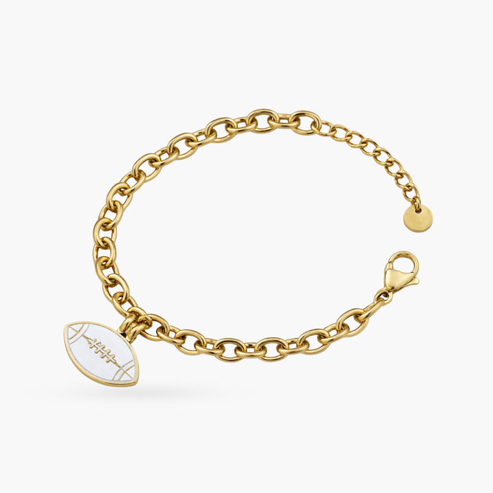 The Football Silver & Gold Charm Bracelet