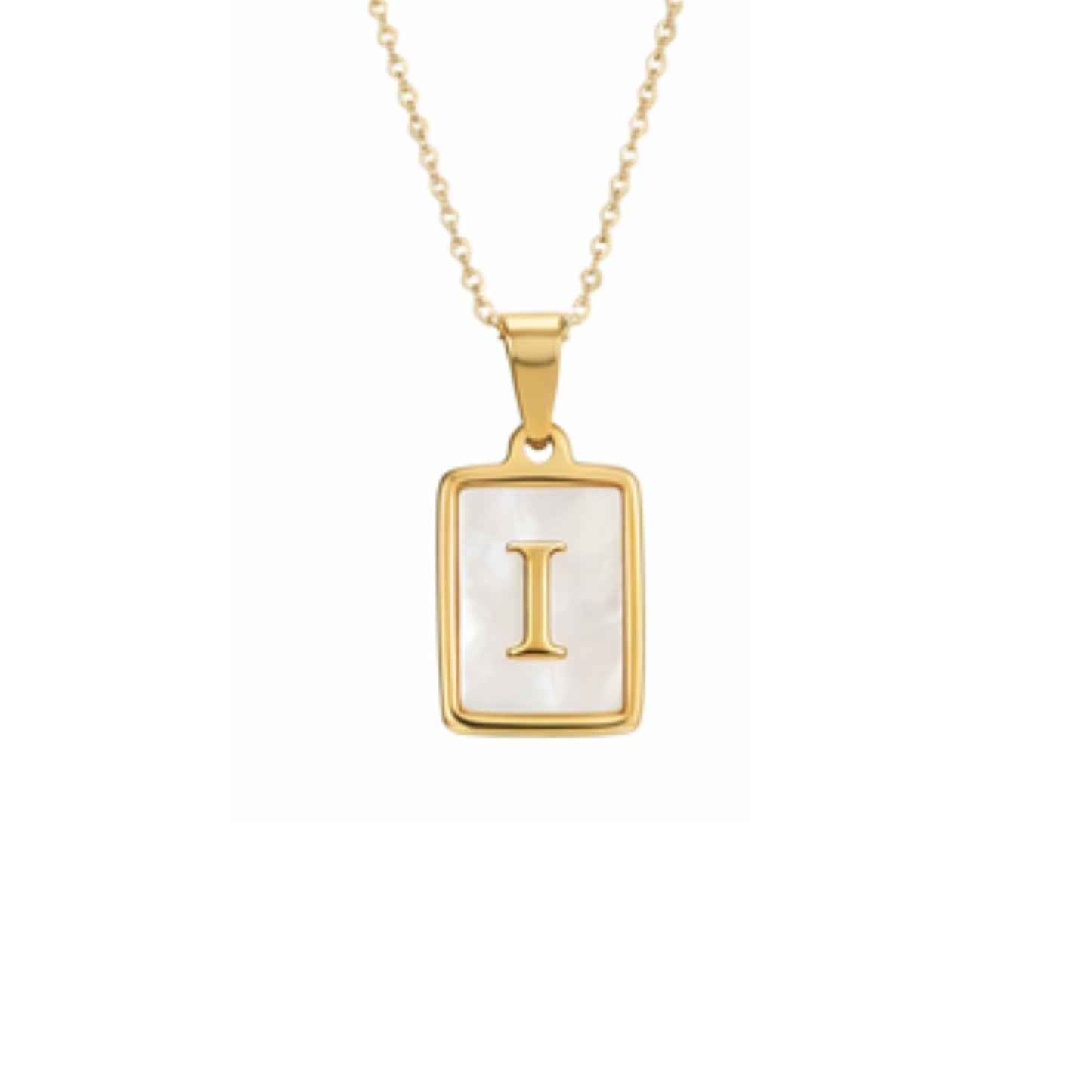 Alphabet Letter Necklace - Gold Mother of Pearl