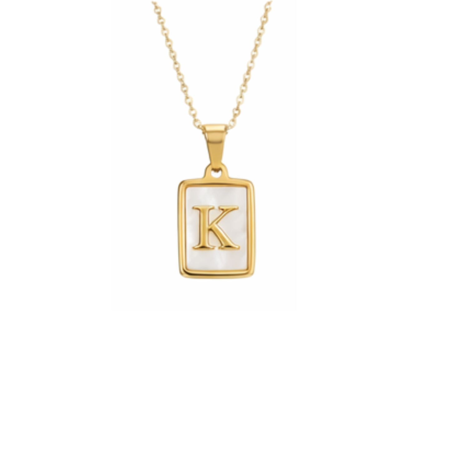 Alphabet Letter Necklace - Gold Mother of Pearl