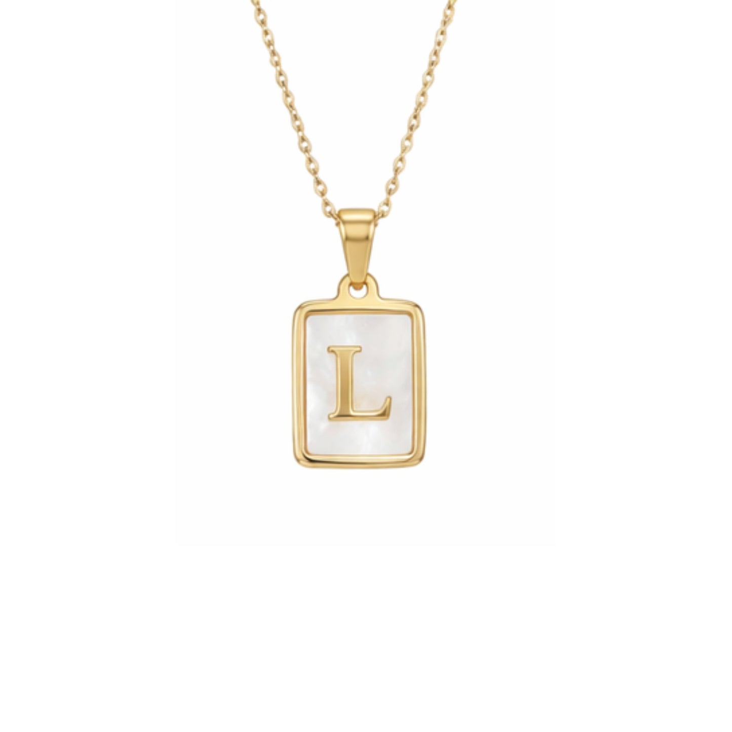 Alphabet Letter Necklace - Gold Mother of Pearl