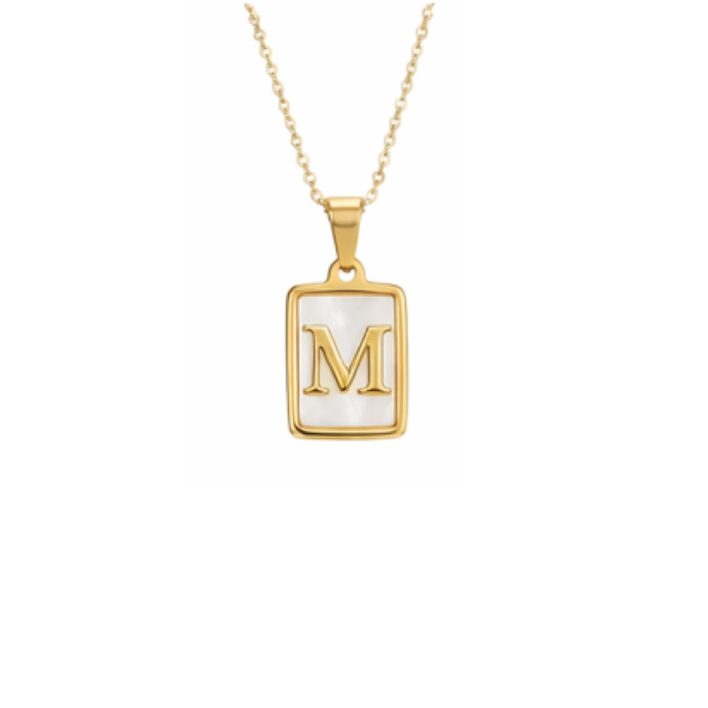 Alphabet Letter Necklace - Gold Mother of Pearl