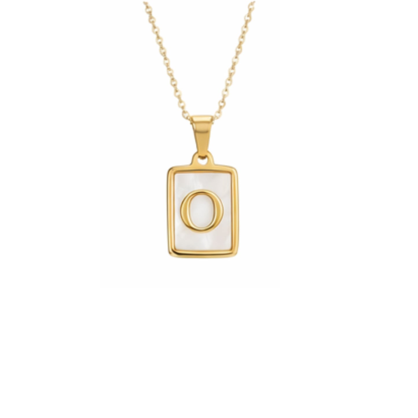 Alphabet Letter Necklace - Gold Mother of Pearl