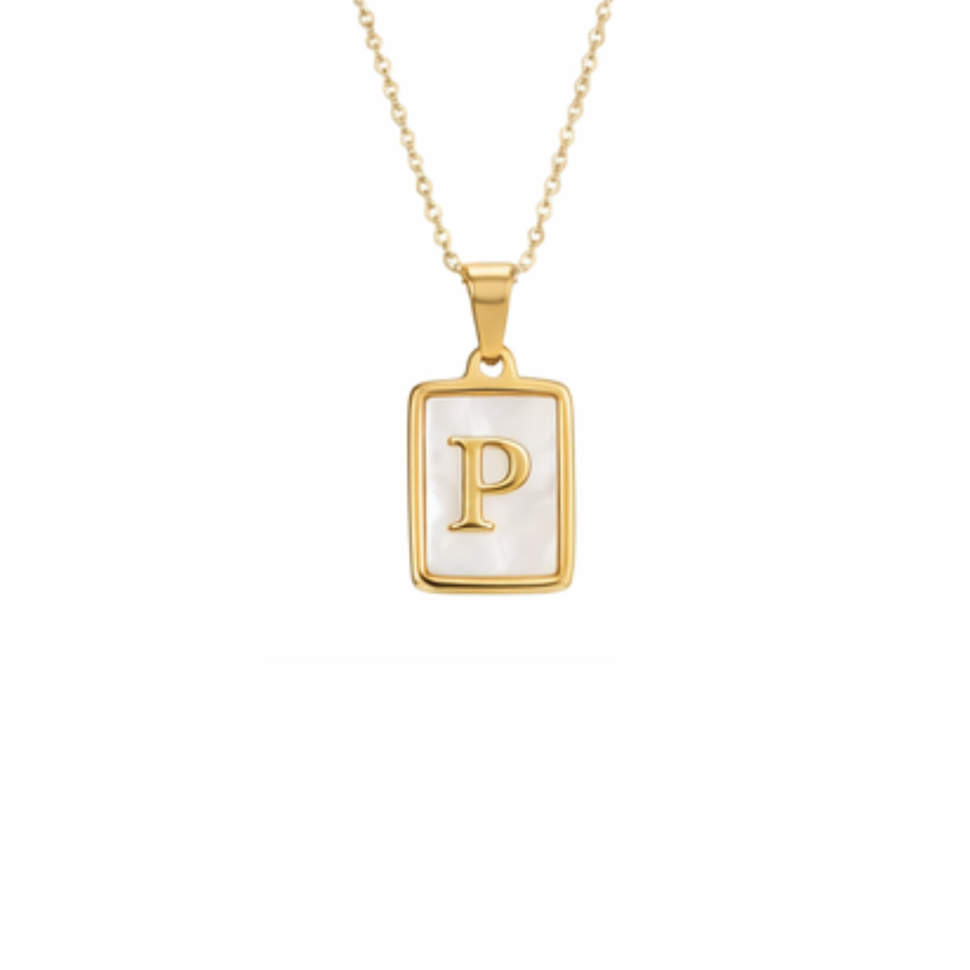 Alphabet Letter Necklace - Gold Mother of Pearl