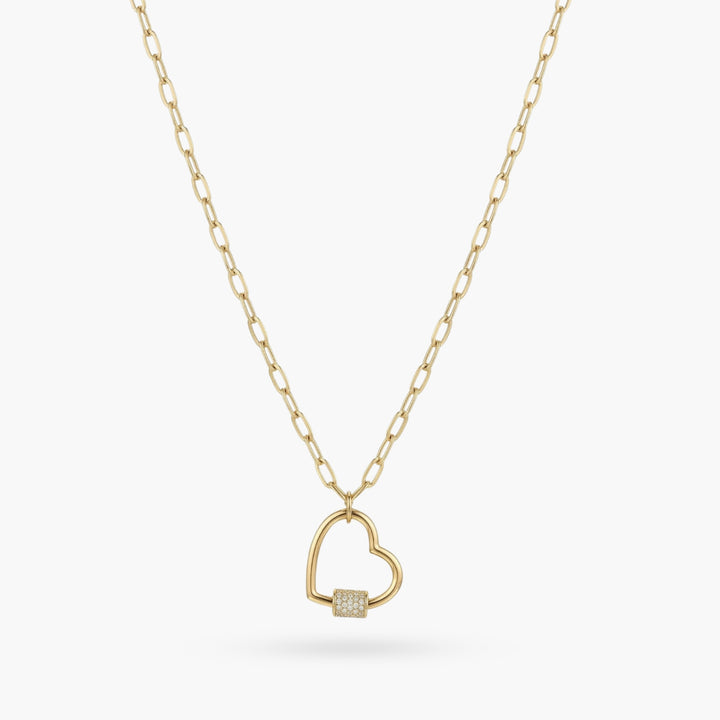 White Studded Heart on a Lola Chain