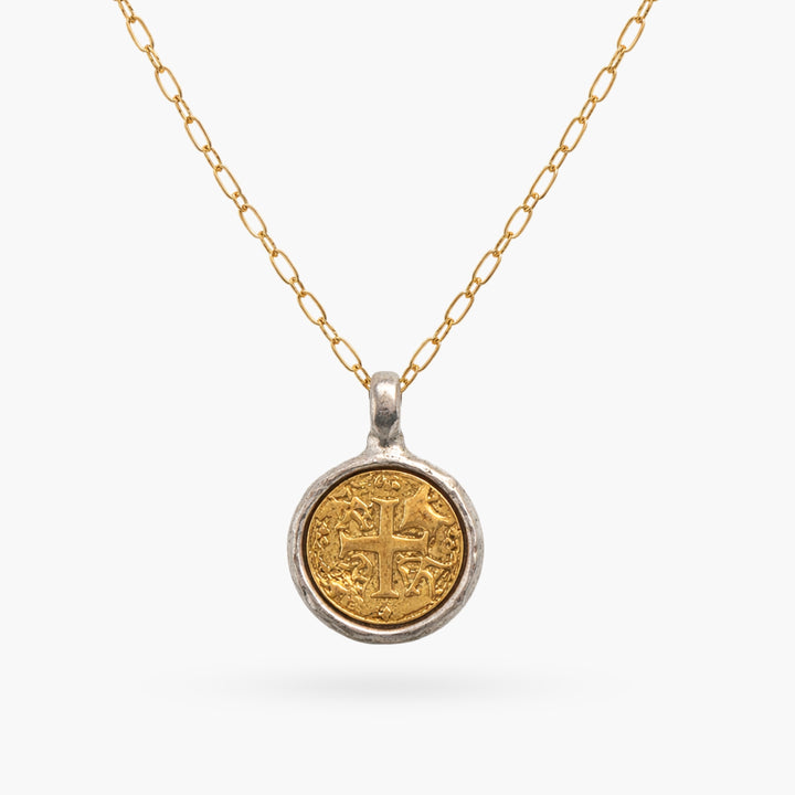 Cross Coin Necklace on a Lola Chain