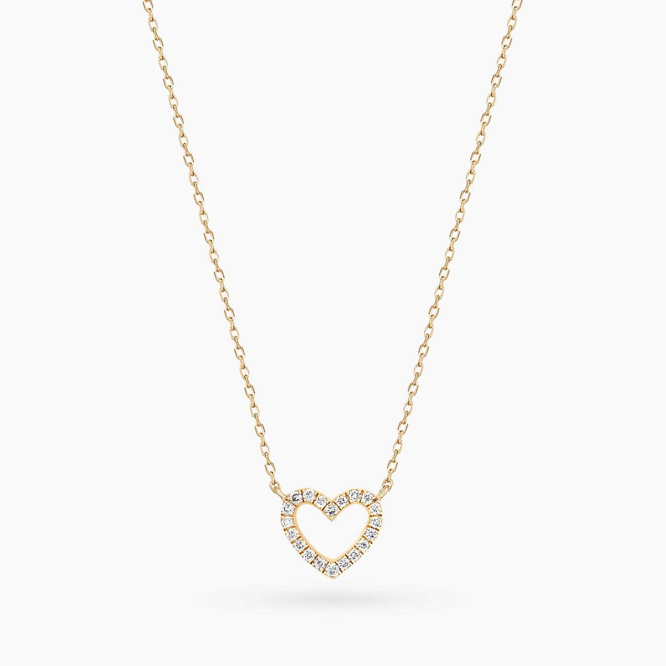 14K Diamond Dainty Heart in Gold Necklace