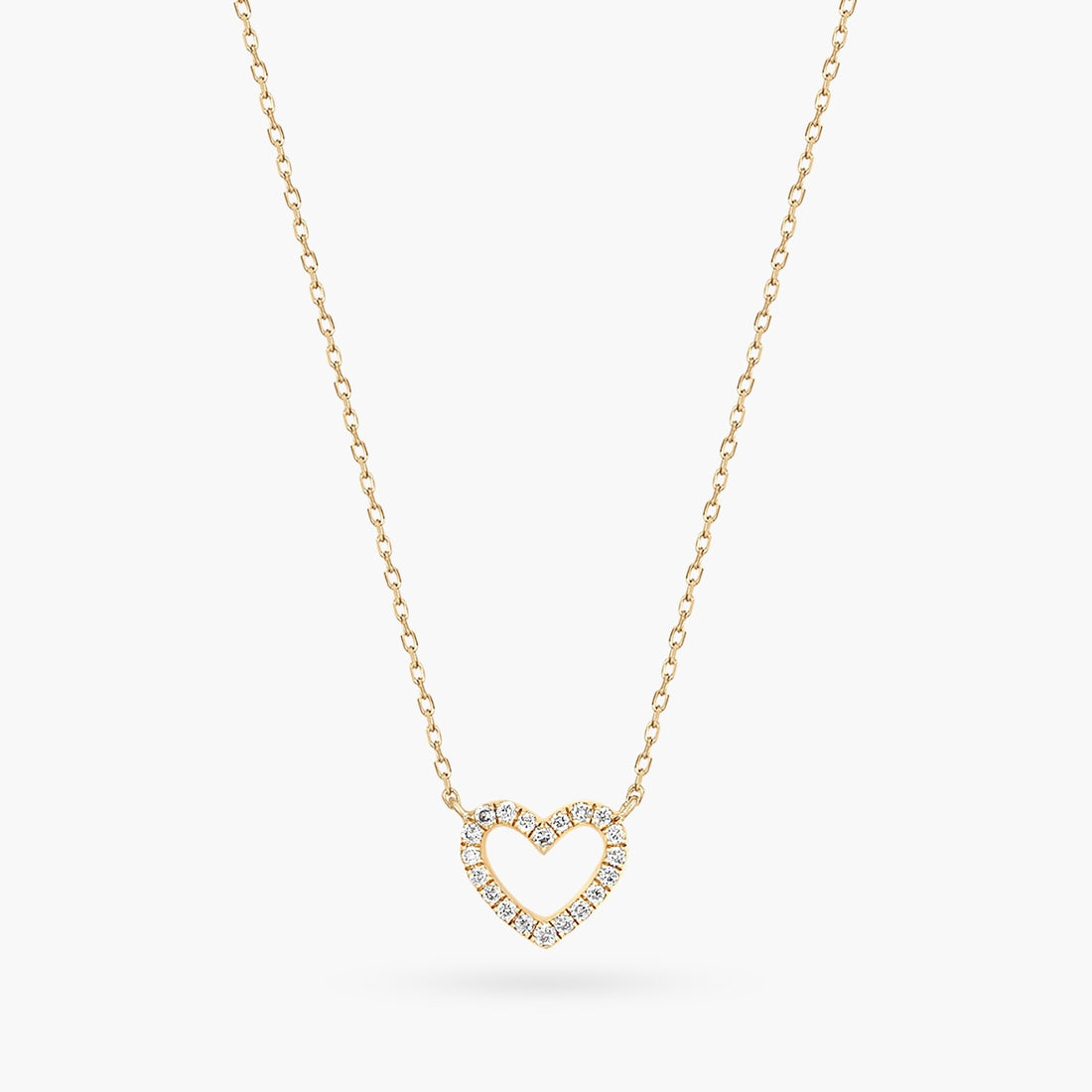 14K Diamond Dainty Heart in Gold Necklace